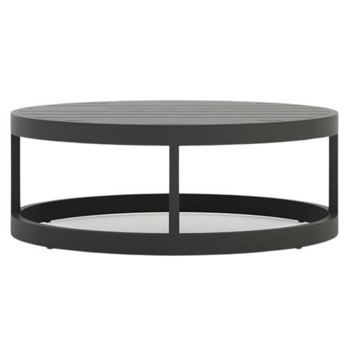 Ava Industrial Loft Grey Aluminum Outdoor Round Coffee Table pertaining to Unveiling the Allure of the 46&amp;quot; Modern Light Gray Rope Metal Charcoal Aluminum Outdoor Round Coffee Table