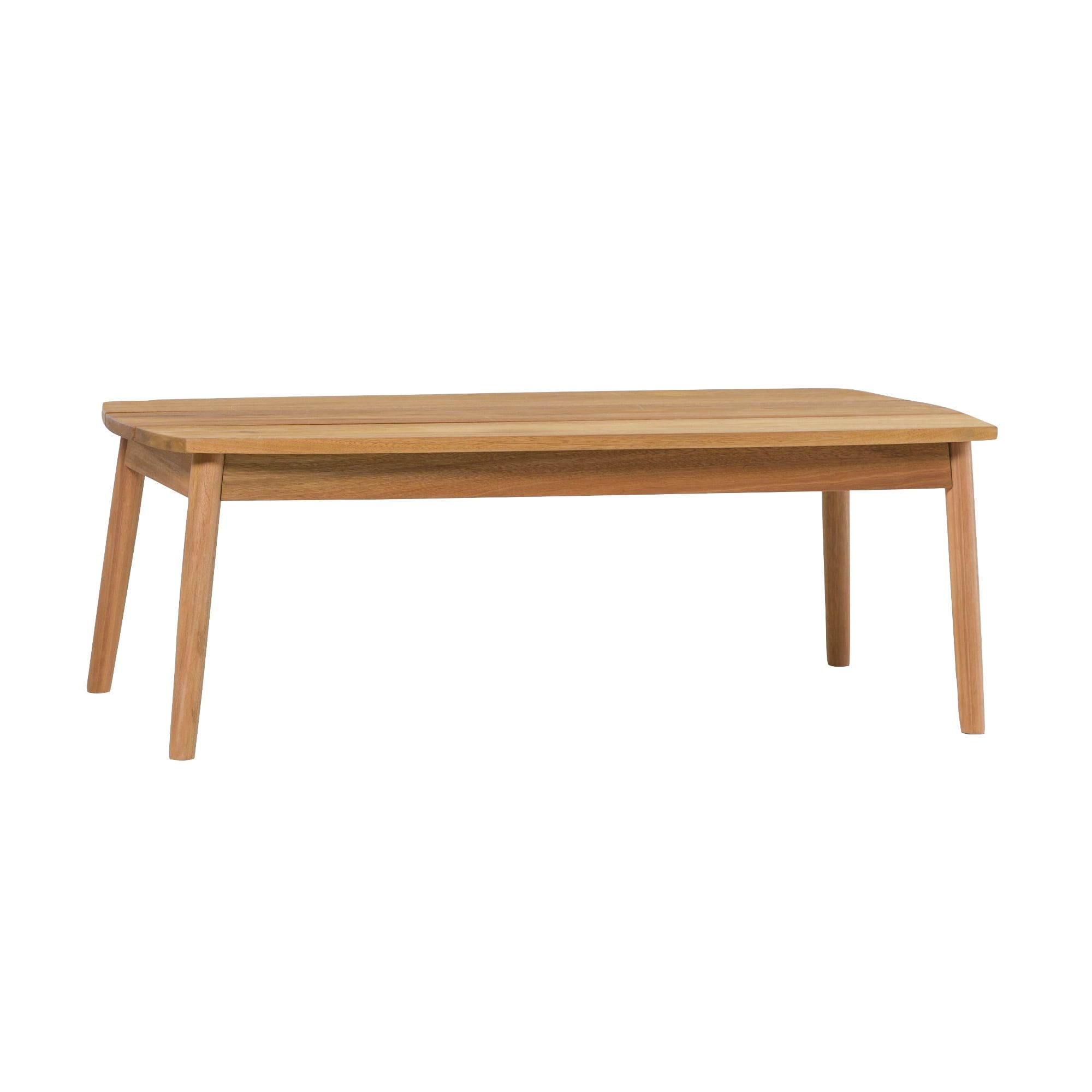 Contemporary Eucalyptus Wood Patio Coffee Table - Natural - Walmart.com within The Modern Appeal Exploring the Design of 39-inch Eucalyptus Coffee Tables