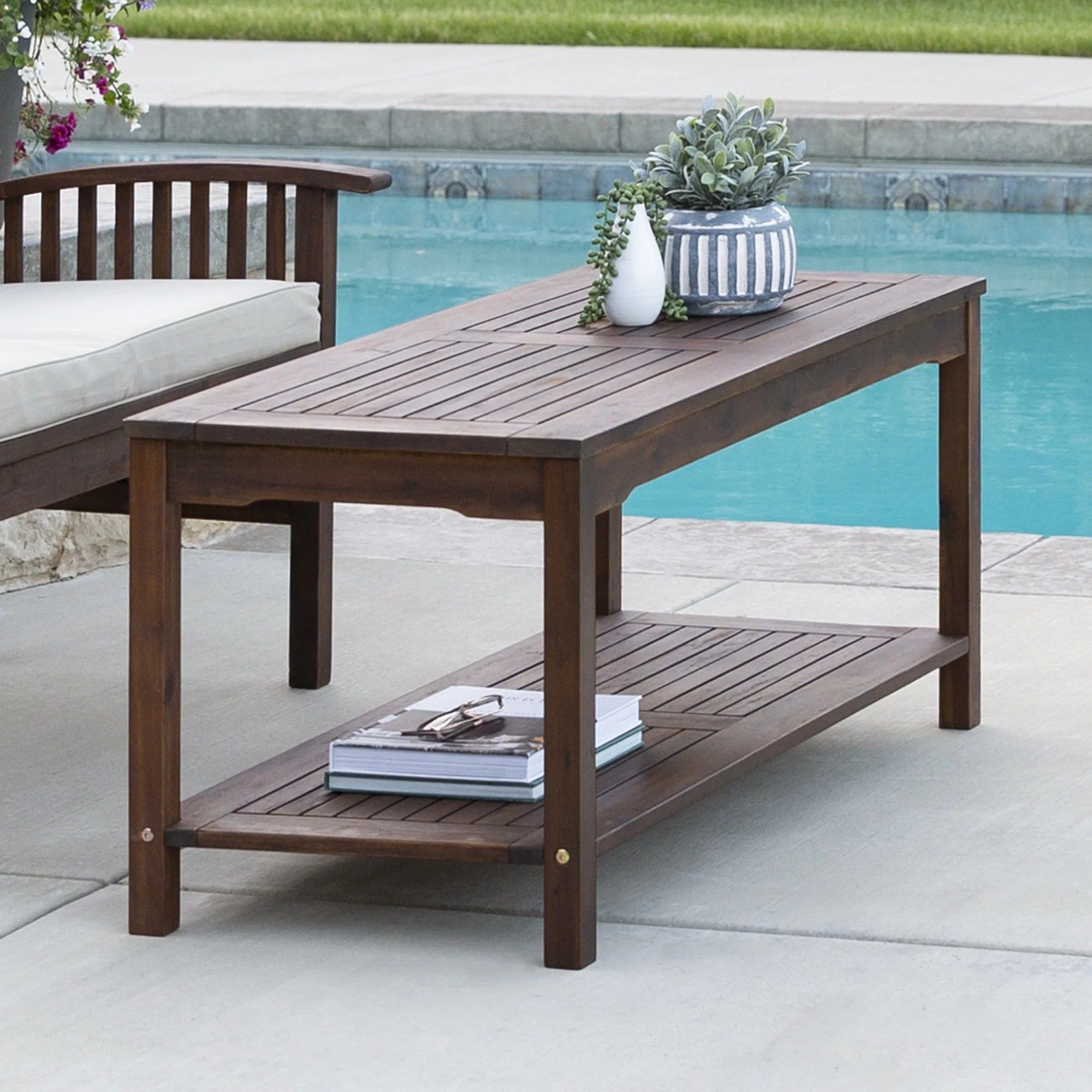 Patio Coffee Tables for Zephyr 55&quot; Outdoor Patio Coffee Table